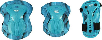 Zestaw ochraniaczy dla młodzieży na rolki deskorolkę hulajnogę Nils Extreme H727 zielone rozmiar L