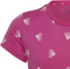 Koszulka dla dzieci adidas Brand Love Print Cotton Tee różowa IB8920
