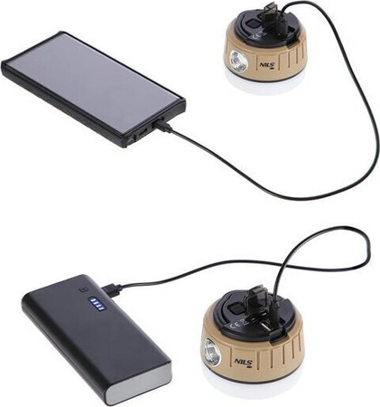 Lampa kempingowa turystyczna wodoodporna akumulator 500 lm Nils camp nc0005 beżowa