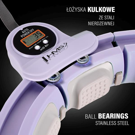 Koło hula hop fioletowy z magnesami i obciążnikiem licznik HMS HHM13