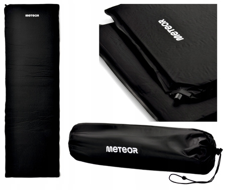 Mata samopompująca kempingowa turystyczna Meteor 195 x 60 x 2,5 czarna 16432