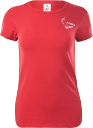 Damska koszulka bluzka z krótki rękawem bawełniana Huari Poland Fan rozmiar L