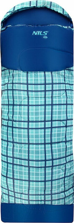 Śpiwór Nils camp nc2009 190 30x75cm niebieska kratka