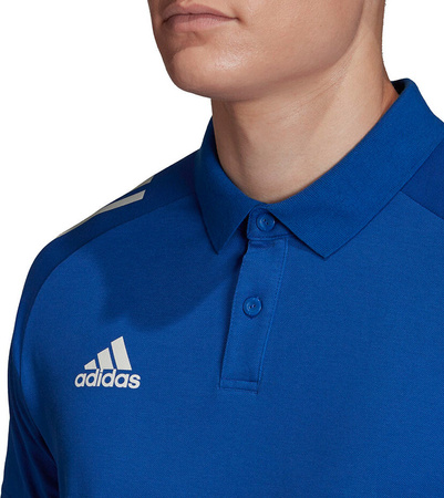 Koszulka męska adidas Condivo 20 Polo niebiesko-biała ED9237