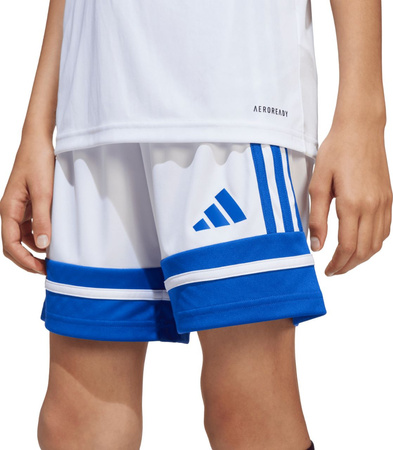 Spodenki dla dzieci adidas Squadra 25 biało-niebieskie JJ2425