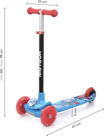 Hulajnoga Meteor trójkołowa Funny niebieska 17750