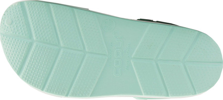 Chodaki sandały klapki damskie Coqui Lindo miętowo-białe 6413-100-4432B-6413-100-4432