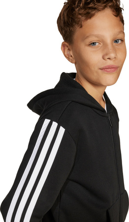 Bluza dla dzieci adidas Essentials Full-Zip czarno-biała JD6494