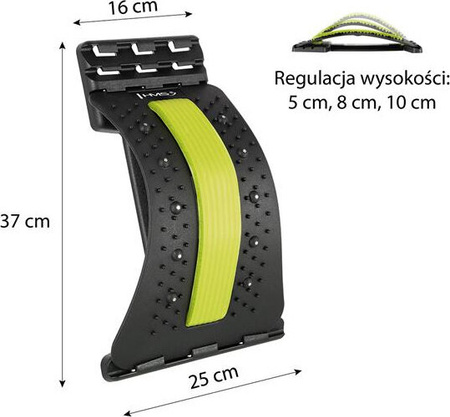 Przyrząd do rozciągania pleców z magnesami HMS prp02 zielony