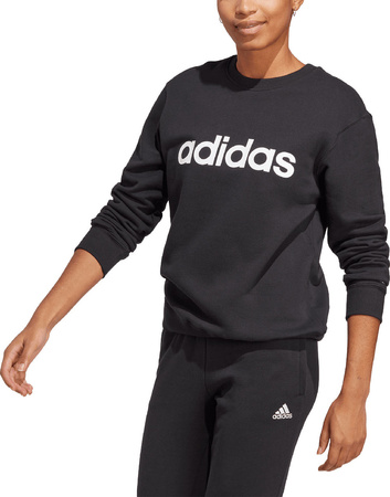 Bluza damska adidas Essentials Linear French Terry czarna IC6878