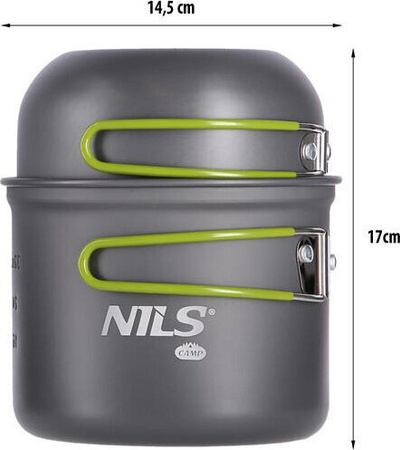 Zestaw menażki turystyczna 2 patelnie 2 garnki Nils camp rozmiar XL
