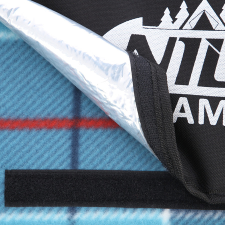 Koc piknikowy turystyczny plażowy kratka Nils camp NC8002 niebieski 250x200cm