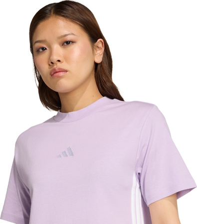 Koszulka damska adidas Essentials 3-Stripes Cotton jasnofioletowa JX7619