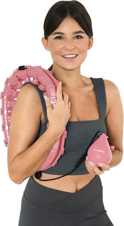 Hula hop z wypustkami i obciążnikiem HMS hhw01 różowe