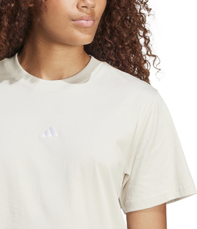 Koszulka damska adidas Essentials Small Logo Cotton beżowa JI6079
