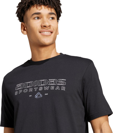 Koszulka męska adidas Tech Linear Graphic czarna IW2651