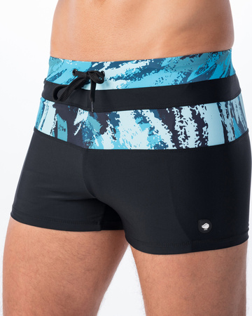 Męskie Bokserki Kąpielowe Tahu black/sea print rozmiar XXL