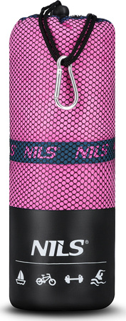 Ręcznik turystyczny z mikrofibry szybkoschnący Nils NCR13 różowy 200x90 cm