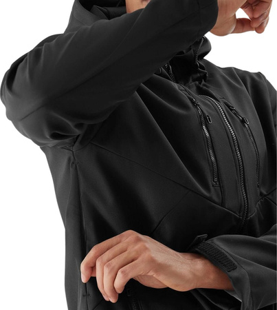 Kurtka przejściowa softshell z kapturem męska 4F M224 czarna 4FWSS24TSOFM224 20S