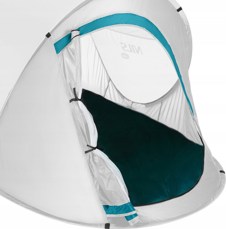 Namiot kempingowy turystyczny samorozkładający Nils camp NC3743 szaro-turkusowy 220x120x95cm