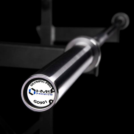 Gryf olimpijski HMS Premium GO901 900 kg Zaciski Lock Jaw ZG1500 srebrne 2 sztuki