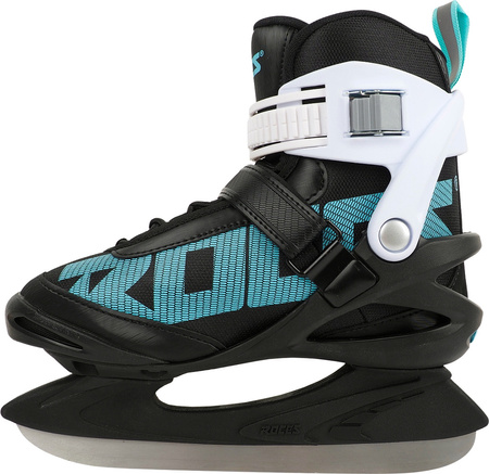 Łyżwy damskie Roces ICY 5 czarno-biało-błękitne 450737 001
