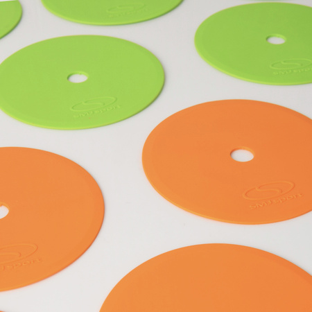 Znaczniki płaskie pachołki na parkiet SMJ sport 12 sztuk zielono-pomarańczowe 15cm