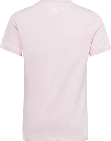 Koszulka dla dzieci adidas Essentials Linear Logo Cotton Slim Fit Tee różowa IC3152