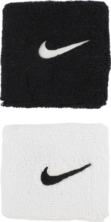 Frotki na rękę Nike Swoosh Wristbands 2 szt. biało-czarne N1012405036OS
