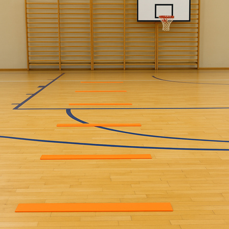 Znaczniki płaskie pachołki na parkiet pasy SMJ sport 10 sztuk pomarańczowe 51x6cm