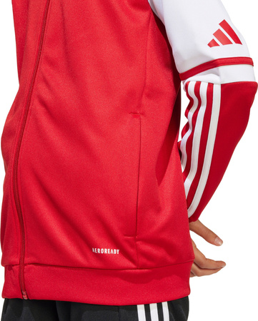 Bluza dla dzieci adidas Squadra 25 Hoodie czerwono-biała JD4801