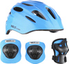 Zestaw kask z ochraniaczami niebieski Nils Extreme mtw01 h210 rozmiar XS