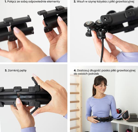 Zestaw hula hop plus size hhw12 black z wypustkami i obciążnikiem HMS pas br163 red