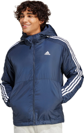 Kurtka męska adidas Essentials 3-Stripes Insulated Hooded granatowa IS1278