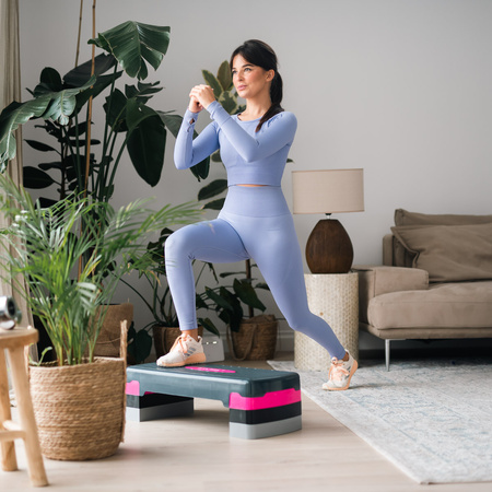 Step do ćwiczeń aerobiku HMS AS002 różowo-szary