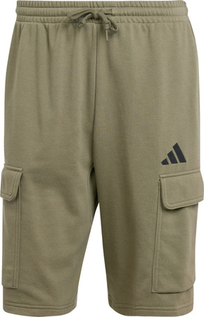 Spodenki męskie adidas Essentials Feel Cozy French Terry Cargo zielone JE6292
