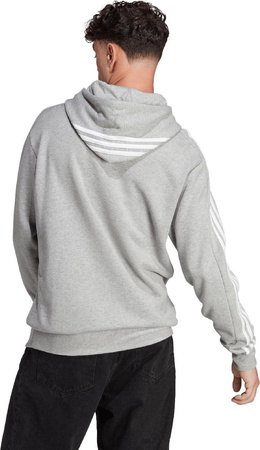 Bluza męska adidas Essentials French Terry 3-Stripes Hoodie szara IC0437