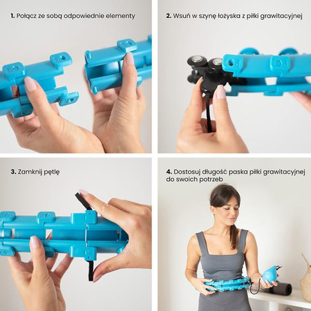 Hula hop z wypustkami i obciążnikiem HMS HHW01 niebieskie