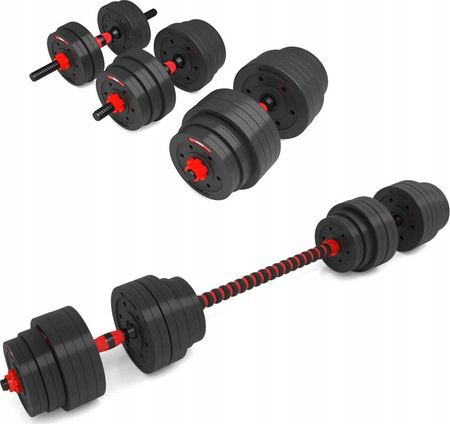 Sztanga gryf z obciążeniem sztangielki / hantle kompozyt HMS SGP40 40 kg