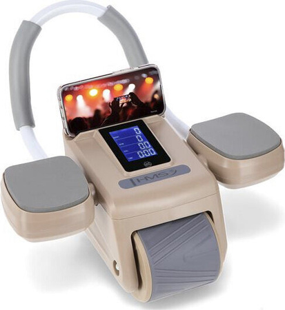 Automatyczne koło do ćwiczeń mięśni brzucha z podparciem kółko ABS KA08 brązowe