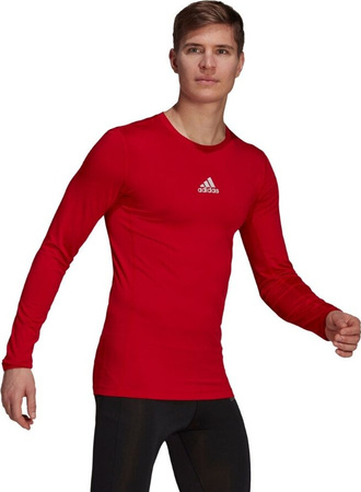 Koszulka męska adidas Compression Long Sleeve Tee czerwona GU7336