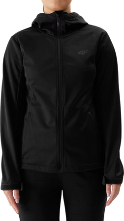 Kurtka przejściowa softshell z kapturem damska 4F F215 czarna