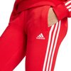 Spodnie damskie dresowe joggery adidas Essentials 3-Stripes Fleece czerwone IY1719