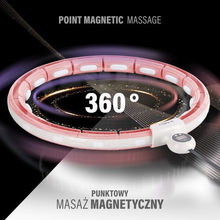 Zestaw hula hop magnetyczny z licznikiem HMS hhm15 różowe pas wyszczuplający br163 czerwony