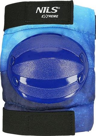 Zestaw ochraniaczy na kolana łokcie nadgarstki dla młodzieży na rolki deskorolkę hulajnogę Nils Extreme H734 rozmiar L niebieskie