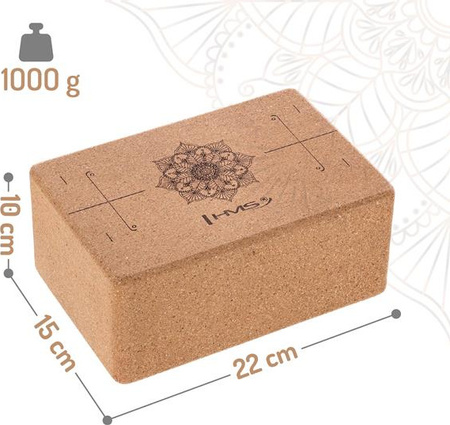 Kostka blok do jogi yogi klocek pilates ćwiczenia HMS 22 x 10 x 15 cm