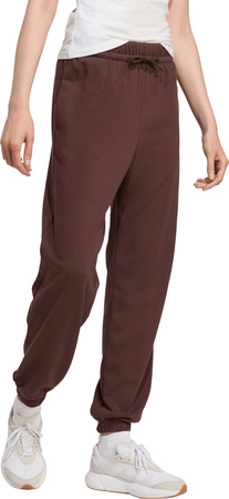 Spodnie damskie adidas Essentials Small Logo French Terry Cuffed brązowe JX3864