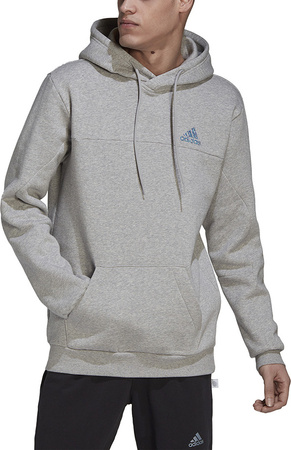 Bluza męska adidas Stadium Fleece Badge of Sport Hoodie szara HC5869