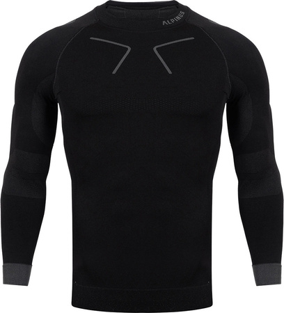 Bluza termoaktywna męska Alpinus Tactical Base Layer czarno-szara GT43219