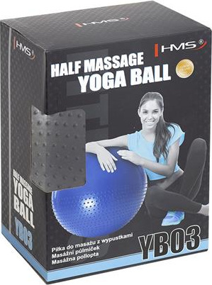 Piłka gimnastyczna masujaca fitness HMS yb03n 65cm szara